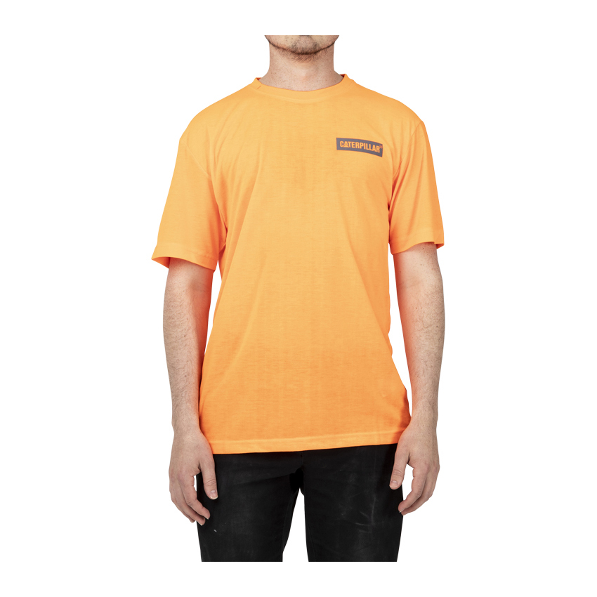 Caterpillar Triton Block S/S - Mens T-Shirts - Orange - NZ (509NRVAOG)